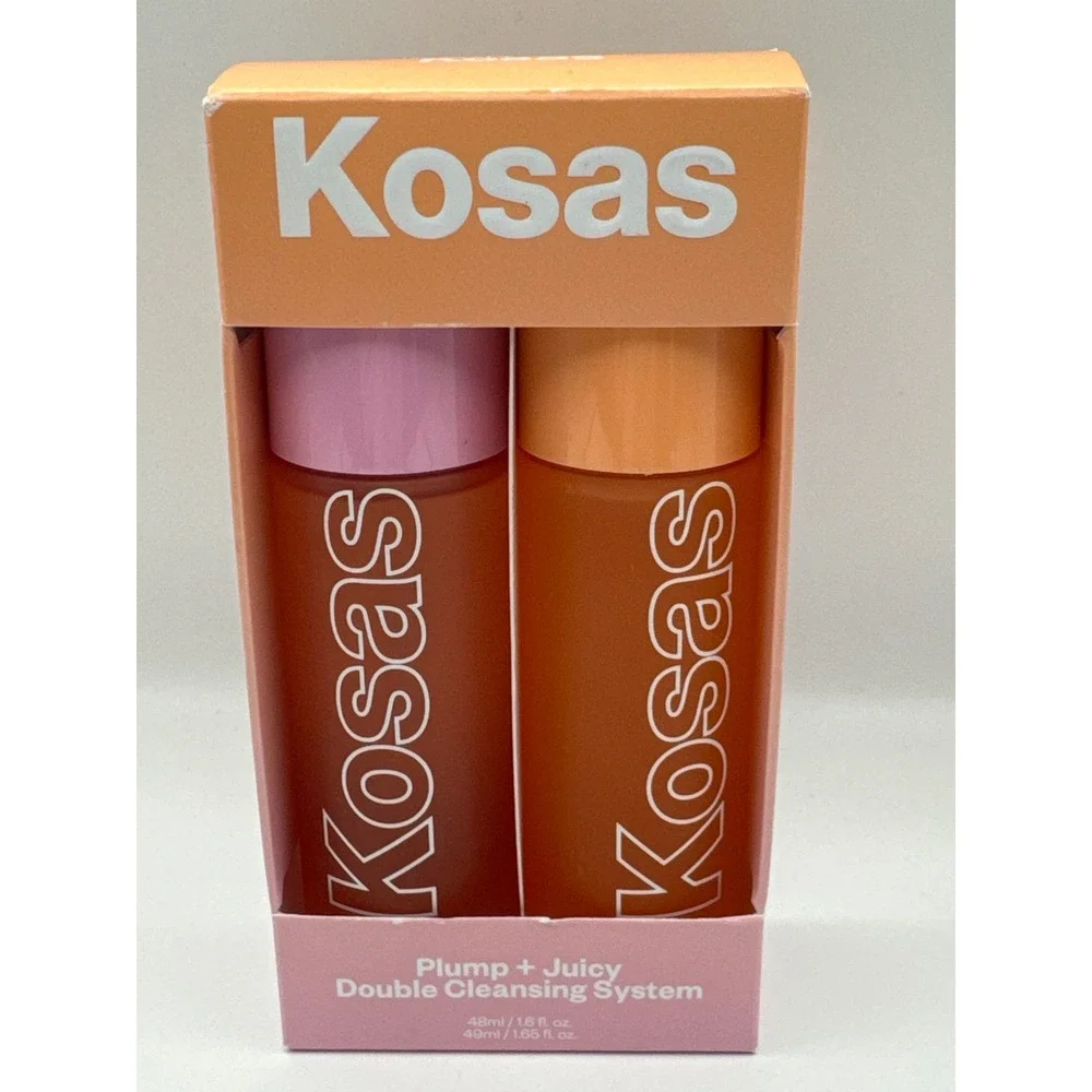 Kosas Plump + Juicy Double Cleansing System Oil and Gel Cleanser‎ Mini Set NEW